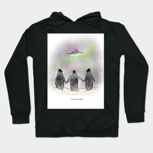 Love is eternal , penguin art, rainbow, spirit animal Hoodie